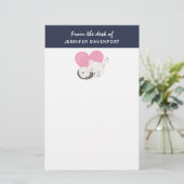 かわいい白い子ネコが寝る 便箋 (スタンド正面)