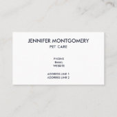 かわいい白い子ネコが寝る 名刺 (裏面)