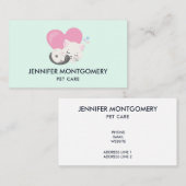 かわいい白い子ネコが寝る 名刺 (正面/裏面)