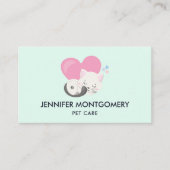 かわいい白い子ネコが寝る 名刺 (正面)