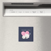 かわいい白い子ネコちゃん寝てくれてありがとう マグネット (インサイチュ (食洗機))