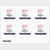 かわいい白い子ネコちゃん眠るキャンドル/せっけん ラウンドシール (シート)