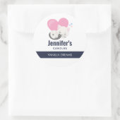 かわいい白い子ネコちゃん眠るキャンドル/せっけん ラウンドシール (バッグ)