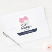 かわいい白い子ネコちゃん眠るキャンドル/せっけん ラウンドシール (封筒)