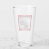 かわいい白い子犬のプロフィール赤いクリスマス タンブラーグラス (裏面)