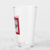 かわいい白い子犬のプロフィール赤いクリスマス タンブラーグラス (左)