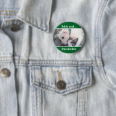 かわいい白い子犬の写真:聖パトリックの日 缶バッジ (インサイチュ)