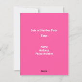 かわいい白い子犬の眠りパーティーピンク招待状 シーズンカード (裏面)