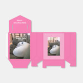 かわいい白い子犬の眠る眠る眠るパーティーピンク フェイバーボックス (折り畳みなし)