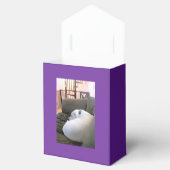 かわいい白い子犬の眠る眠る眠るパーティー紫 フェイバーボックス (オープン)