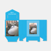 かわいい白い子犬の眠る眠る眠るパーティー青 フェイバーボックス (折り畳みなし)