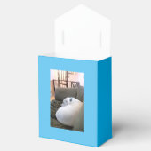 かわいい白い子犬の眠る眠る眠るパーティー青 フェイバーボックス (オープン)