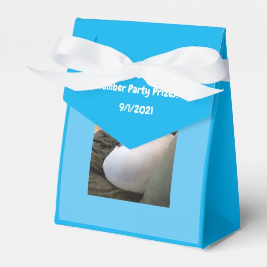 かわいい白い子犬の眠る眠る眠るパーティー青 フェイバーボックス (正面サイド)