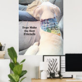 かわいい白い子犬の見守りパパ ポスター (ホームオフィス)