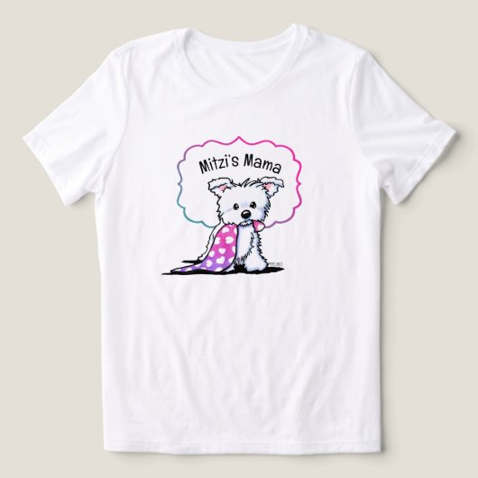 かわいい白い子犬カスタムのシャツ トライブレンドＴシャツ (デザイン正面)