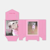 かわいい白い子犬ピンクガーリー子供の誕生日 フェイバーボックス (折り畳みなし)