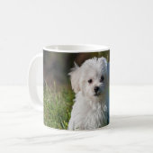 かわいい白い子犬 コーヒーマグカップ (正面左)