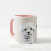 かわいい白い子犬 マグカップ (正面左)