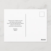 かわいい白い子猫と美しい青い目で感謝 ポストカード (裏面)