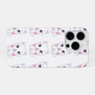 かわいい白い子猫のイラスト iPhone 16 PROケース