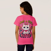 かわいい白い子猫のイラスト Tシャツ (裏面フル)