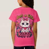 かわいい白い子猫のイラスト Tシャツ (裏面)
