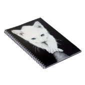 かわいい白い子猫の動物スケッチアート猫好き ノートブック (右側)