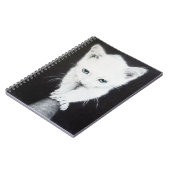 かわいい白い子猫の動物スケッチアート猫好き ノートブック (左側)