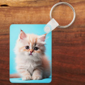 かわいい白い子猫ポトレイト–54971 キーホルダー (裏面)