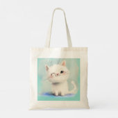 かわいい白い子猫 トートバッグ (裏面)