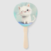 かわいい白い子猫 ハンドファン (裏面)