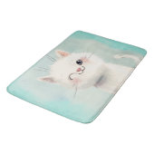 かわいい白い子猫 バスマット (アングル)