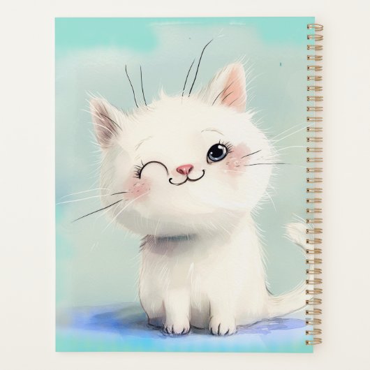 かわいい白い子猫 プランナー手帳 (裏面)