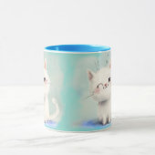 かわいい白い子猫 マグカップ (中央)