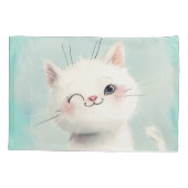 かわいい白い子猫 枕カバー (裏面)