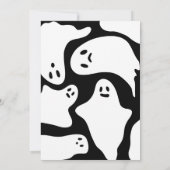 かわいい白い幽霊たちグレーの形ハロウィーンバッシュ 招待状 (裏面)