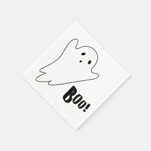 かわいい白い幽霊はBOOと言う スタンダードカクテルナプキン (角)