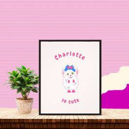 かわいい白い怪物 フォトプリント           