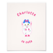 かわいい白い怪物 フォトプリント            (正面)