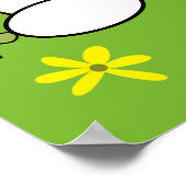 かわいい白い漫画のウサギ ポスター (角)