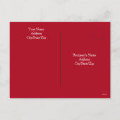 かわいい白い犬とパパ赤のクリスマス シーズンポストカード (裏面)