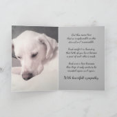 かわいい白い犬のグレーロスオブペット悔やみや弔慰 カード (内部)