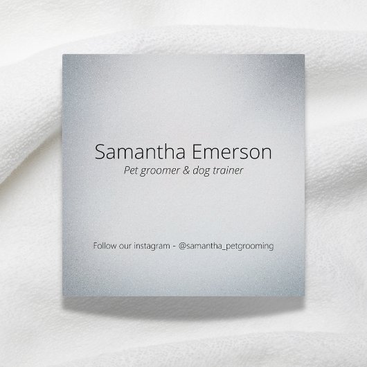 かわいい白い犬のバスペットグルーミングプロフェッショナル スクエア名刺