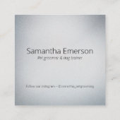 かわいい白い犬のバスペットグルーミングプロフェッショナル スクエア名刺 (裏面)