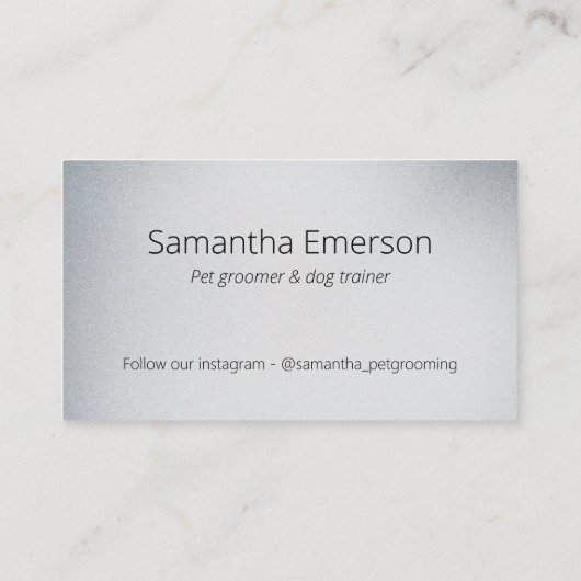 かわいい白い犬のバスペットグルーミングプロフェッショナル 名刺 (裏面)