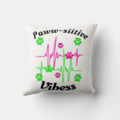 かわいい白い猫の手足のバイブモダンスおもしろい クッション (裏面)