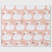 かわいい白い白鳥のシームレスパターン。すべての要素 ラッピングペーパー (フラット)