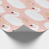 かわいい白い白鳥のシームレスパターン。すべての要素 ラッピングペーパー (角)