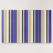 かわいい白い紫のストライプ ジグソーパズル (横)