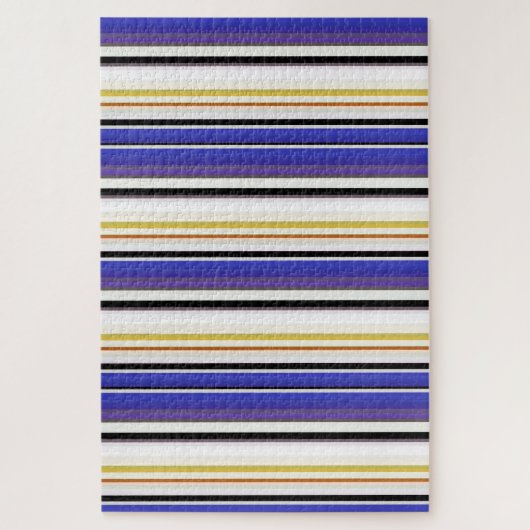 かわいい白い紫のストライプ ジグソーパズル (縦)